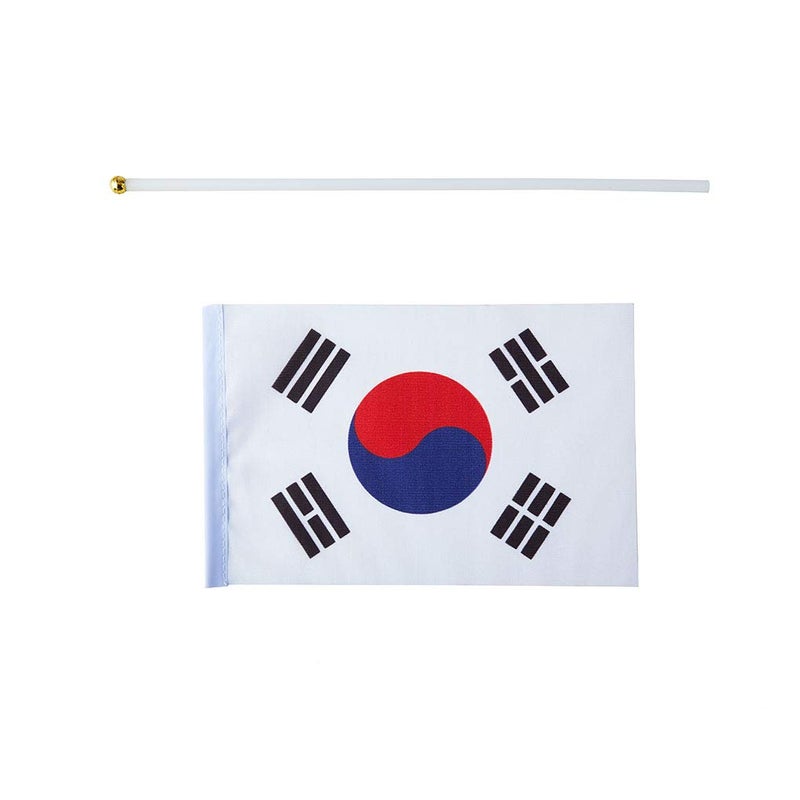 mflagperft South Korea Flag South Korean Flag, Small Mini Handheld South Korea Flags on Stick, Ideal for Party Parades Sports Events Patriotic Festival Decorations - Image 4